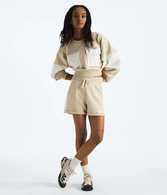 Camiseta corta oversize de felpa para mujer