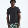 Camiseta de manga corta para hombre con mezcla de tres tejidos