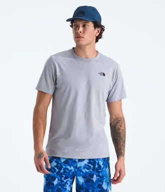 Camiseta de manga corta para hombre con mezcla de tres tejidos