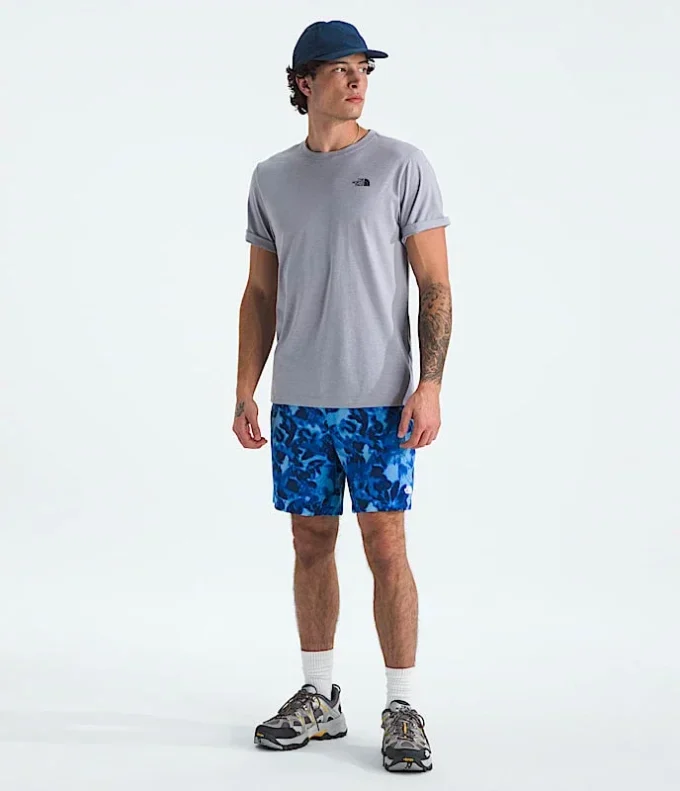 Camiseta de manga corta para hombre con mezcla de tres tejidos