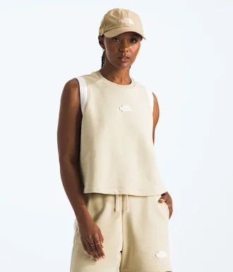 Camiseta sin mangas corta y holgada de felpa para mujer Camiseta sin mangas corta y holgada de felpa para mujer