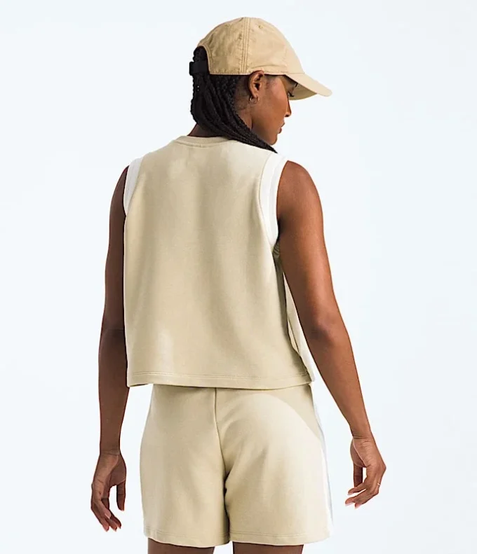 Camiseta sin mangas corta y holgada de felpa para mujer Camiseta sin mangas corta y holgada de felpa para mujer