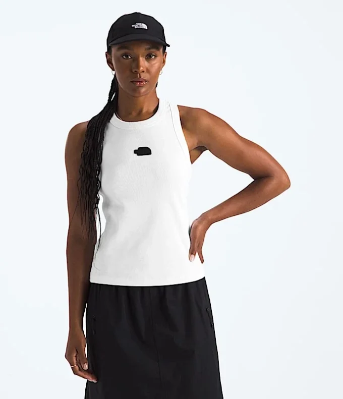Camiseta sin mangas Slim Rib para mujer