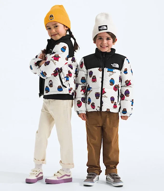 Chaqueta retro Nuptse para niños 1996 — Estampado