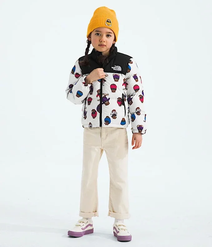 Chaqueta retro Nuptse para niños 1996 — Estampado