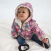 Chaqueta reversible con capucha y cremallera completa Shasta para niñas, estampada Chaqueta reversible con capucha y cremallera completa Shasta para niñas, estampada
