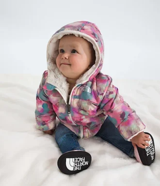 Chaqueta reversible con capucha y cremallera completa Shasta para niñas, estampada Chaqueta reversible con capucha y cremallera completa Shasta para niñas, estampada