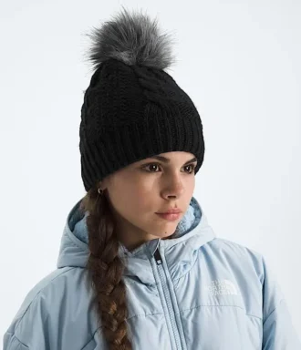 Gorro infantil forrado con pompón de pelo Oh Mega