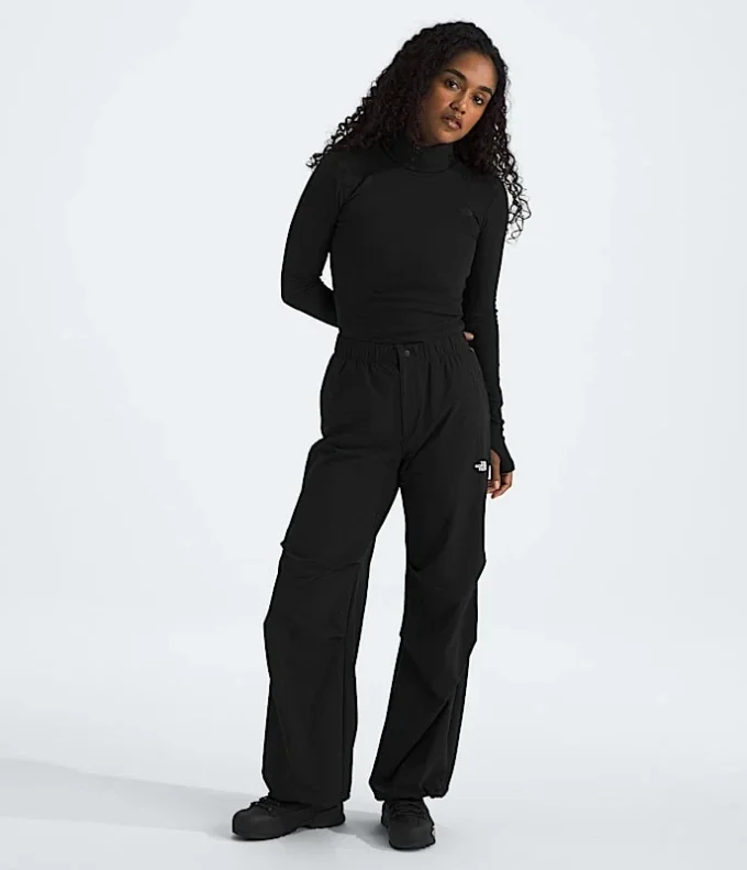 Pantalones holgados de tejido para mujer