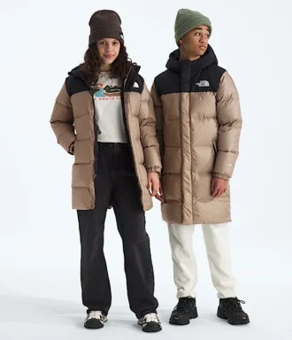 Parka larga Nuptse para niño y niña