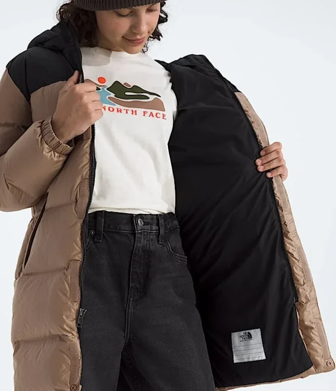 Parka larga Nuptse para niño y niña Parka larga Nuptse para niño y niña