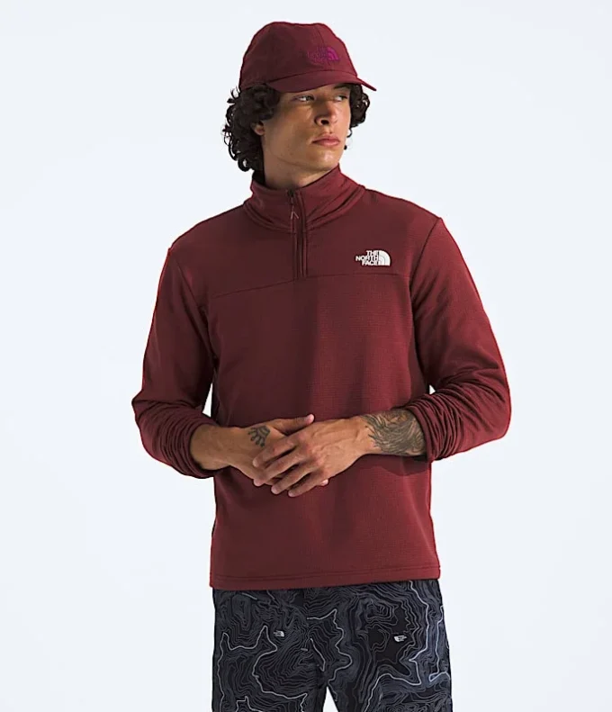 Sudadera de felpa Cedar Trail Grid con media cremallera para hombre