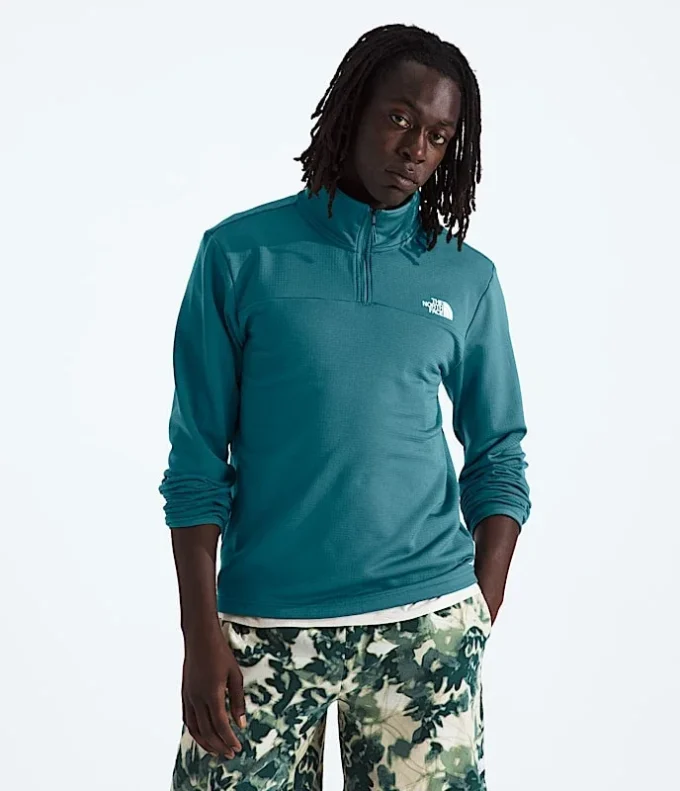Sudadera de felpa Cedar Trail Grid con media cremallera para hombre