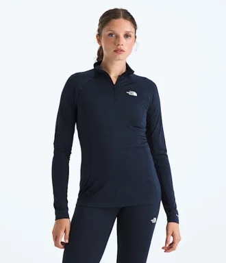 TNF X Smartwool Jersey de manga larga con cremallera hasta el pecho para mujer, mezcla de merino 150
