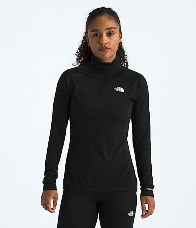TNF X Smartwool Jersey de manga larga con cremallera hasta el pecho para mujer, mezcla de merino 150